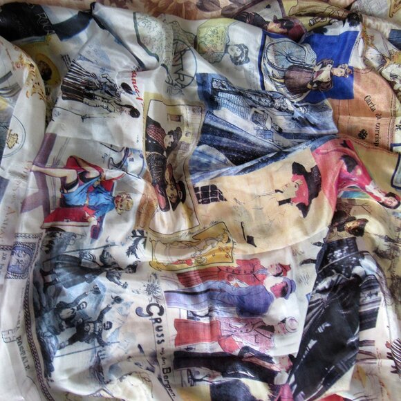 Tristan 100% Silk Multicolor Square Scarf 41'x 41', - Picture 6 of 6